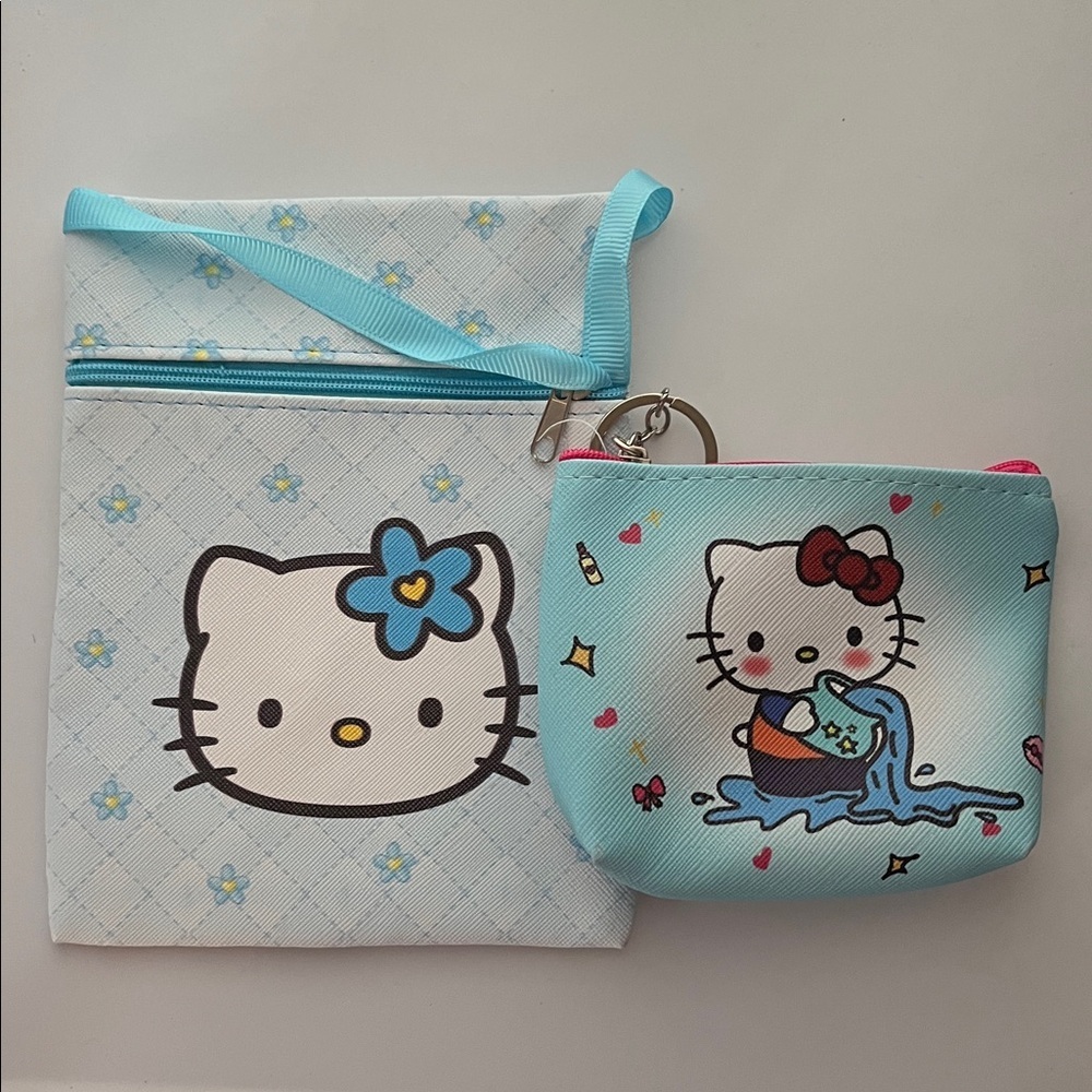 Hello Kitty Blue Pouch Set
